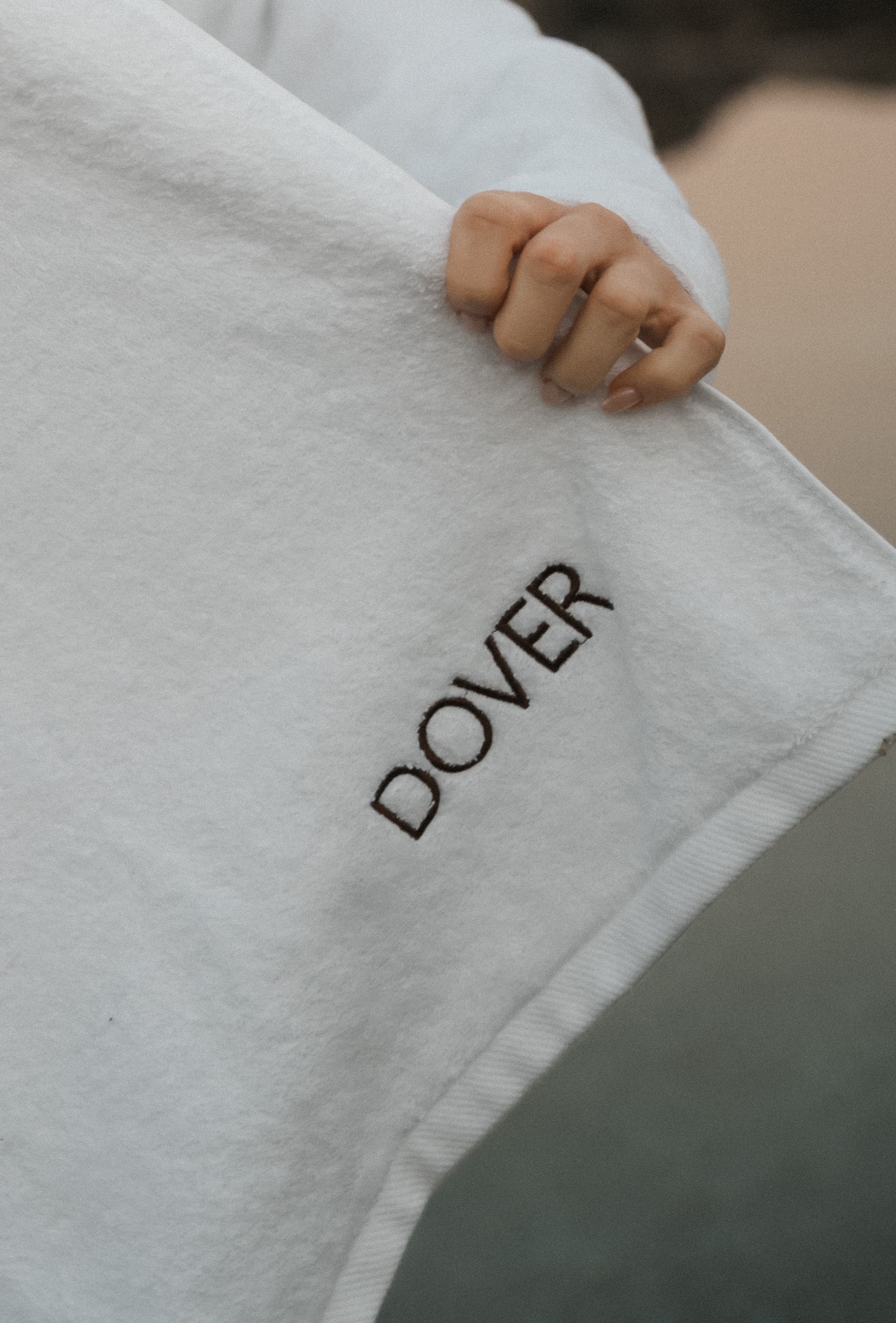 Dover towel edge with embroidered logo